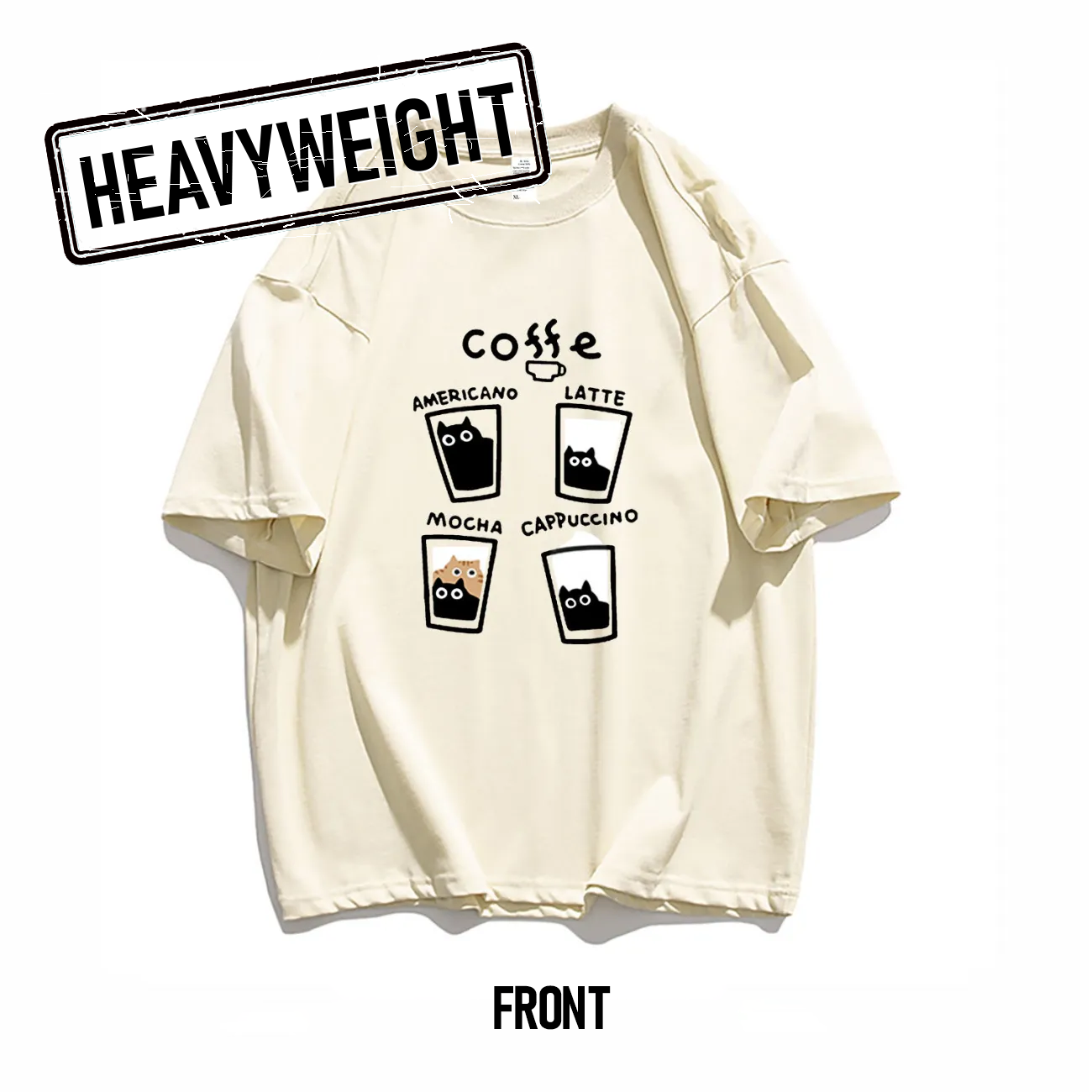 260GSM Coffee Graphic Oversized Tee