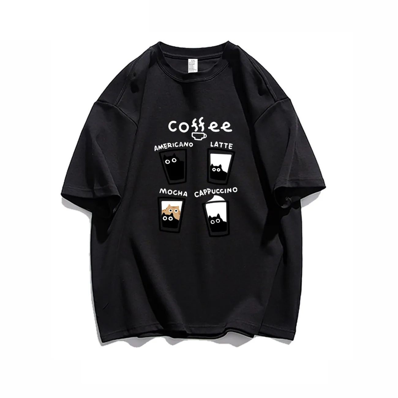 260GSM Coffee Graphic Oversized Tee
