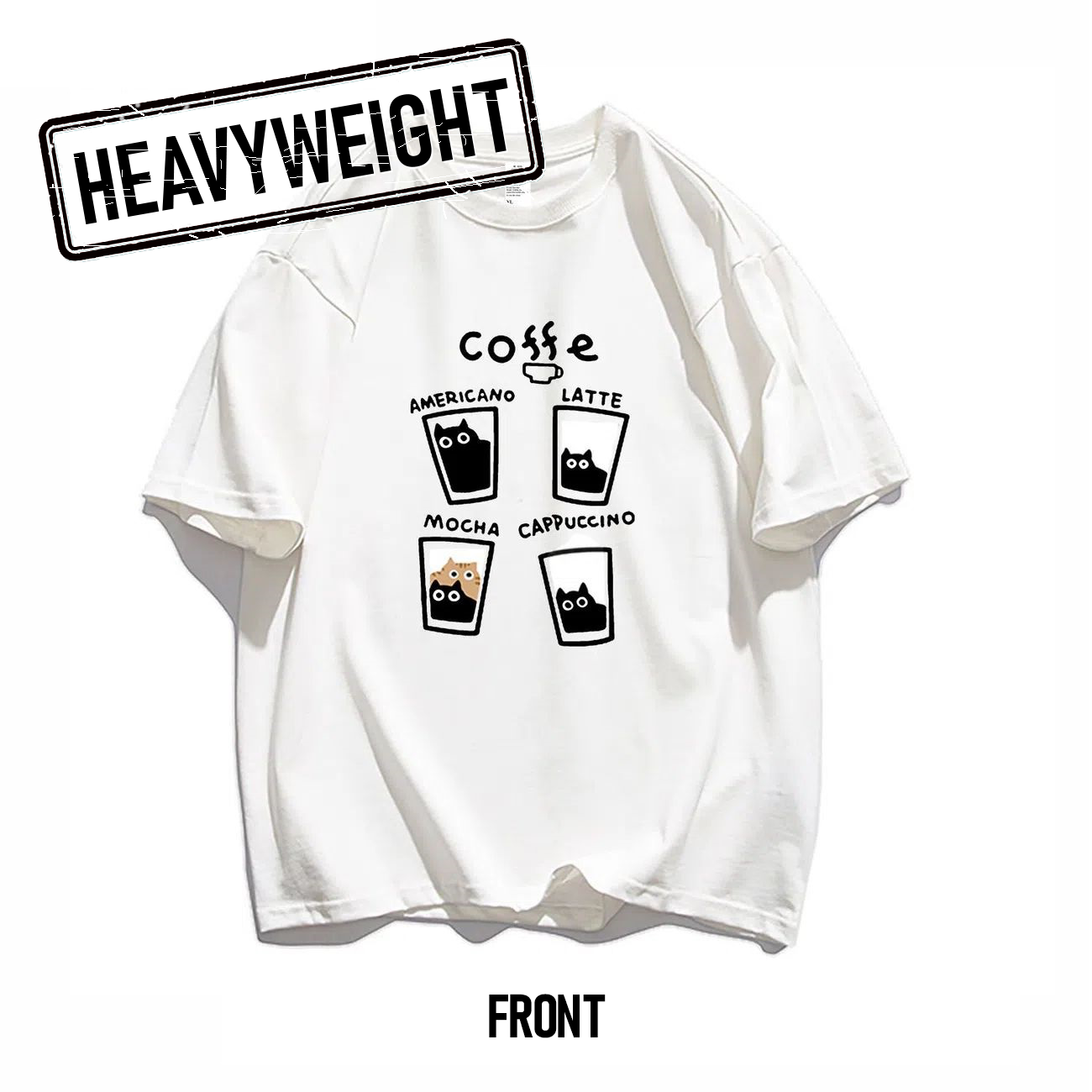 260GSM Coffee Graphic Oversized Tee