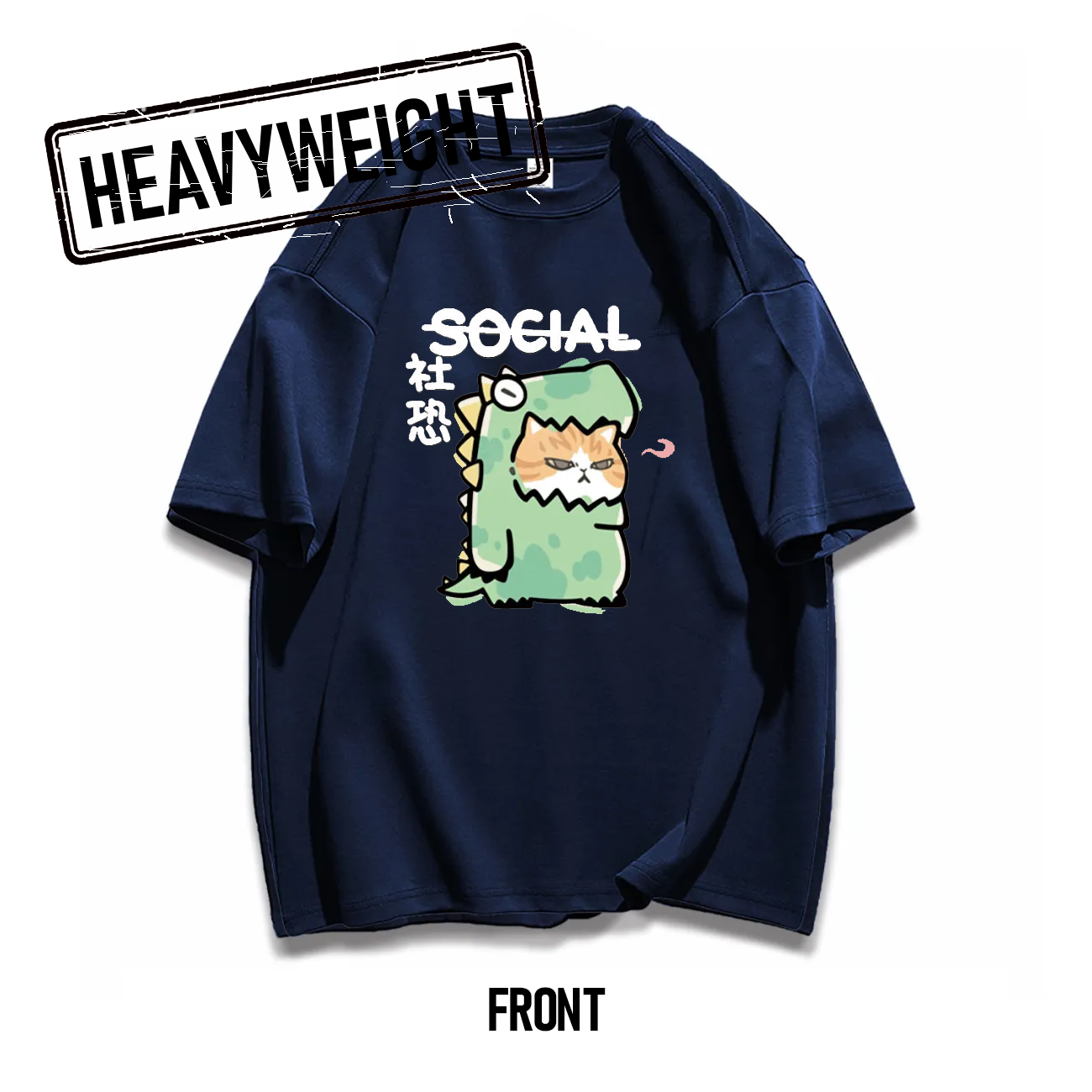 260GSM Dinosaur Graphic Oversized Tee