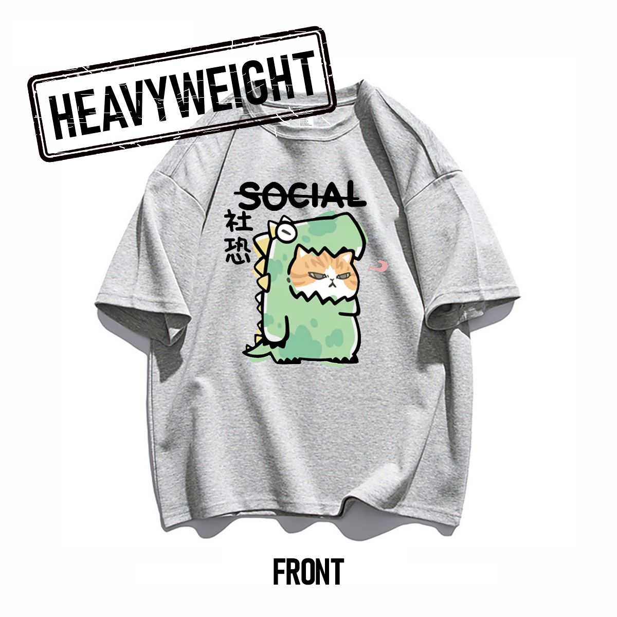 260GSM Dinosaur Graphic Oversized Tee