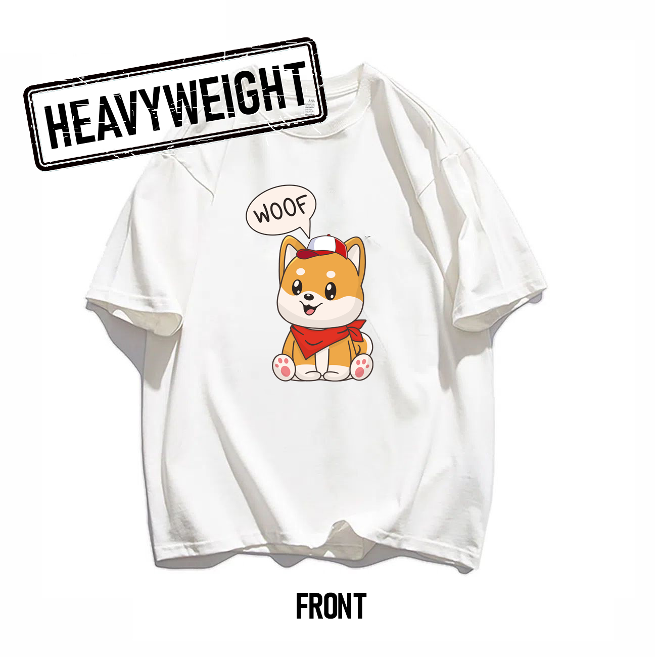 260GSM Shiba Inu Graphic Oversized Tee