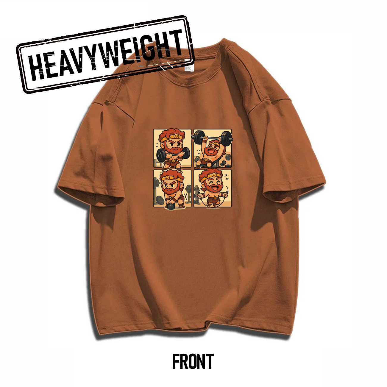 THREADTHIRTY Oversized Heavyweight 260GSM Graphic Cotton Tee Mystical Remix - Hercules