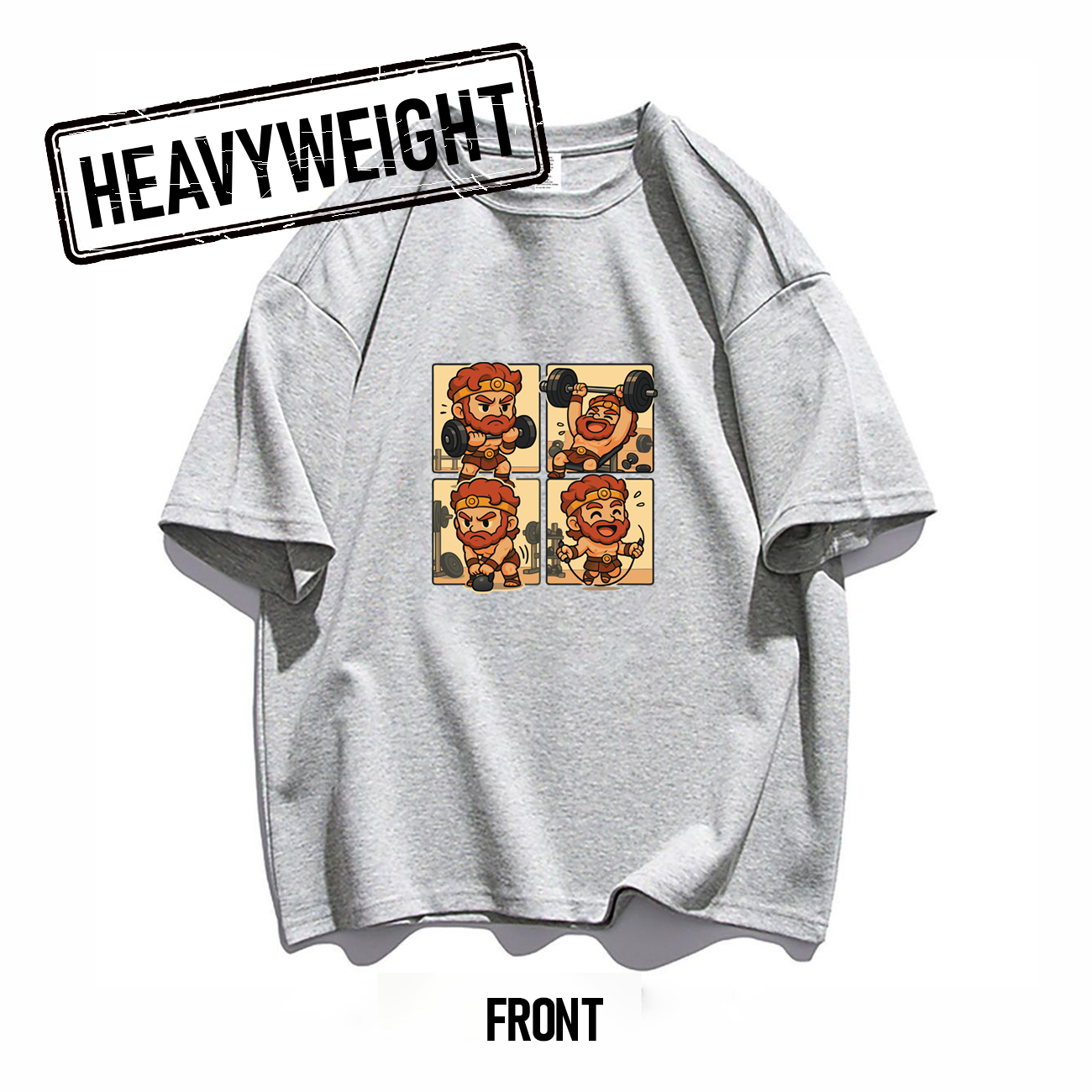 THREADTHIRTY Oversized Heavyweight 260GSM Graphic Cotton Tee Mystical Remix - Hercules