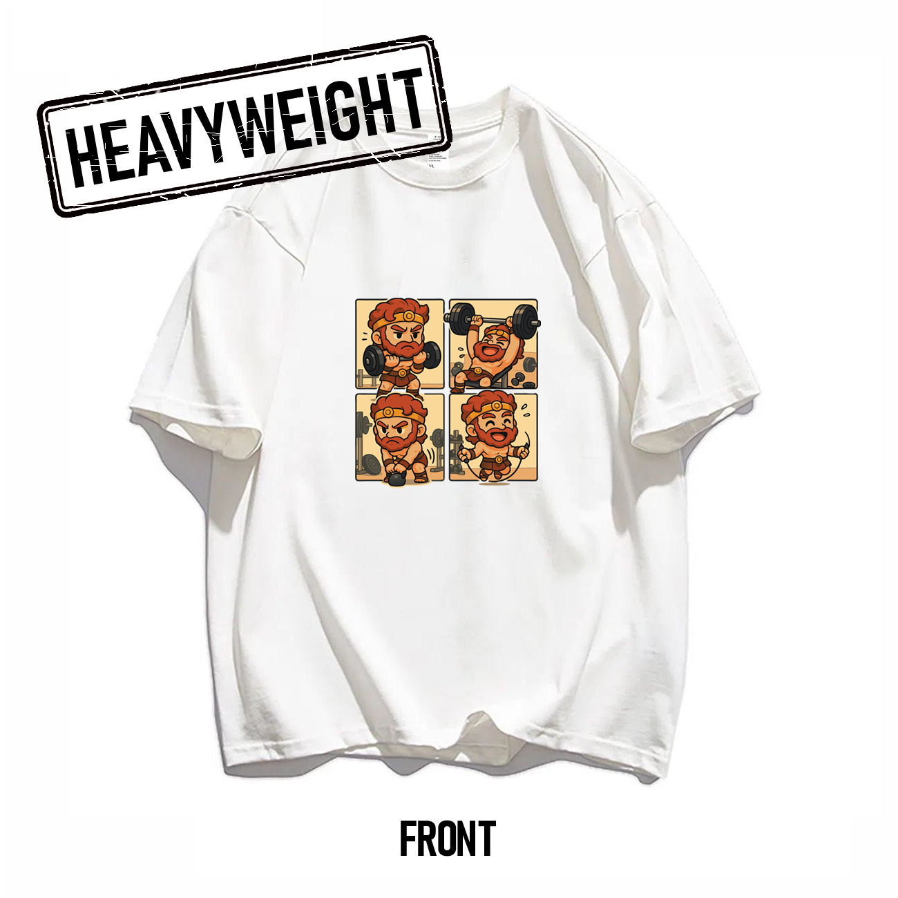 THREADTHIRTY Oversized Heavyweight 260GSM Graphic Cotton Tee Mystical Remix - Hercules