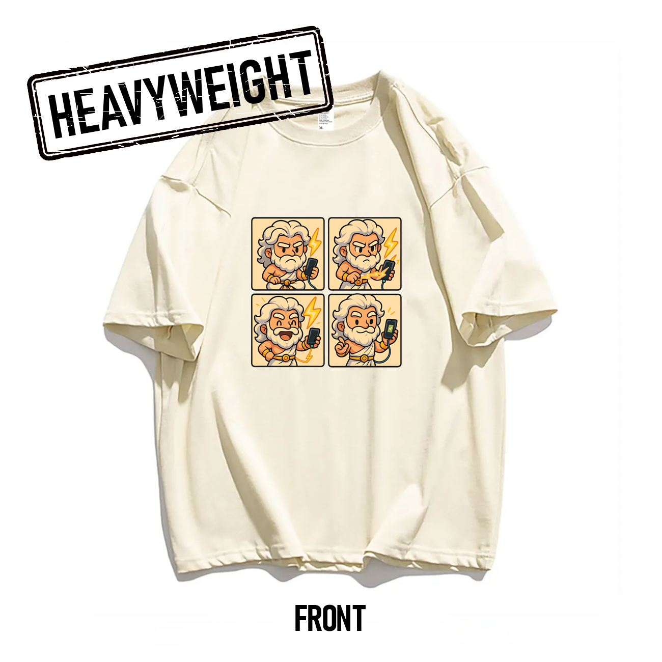 THREADTHIRTY Heavyweight Tee – Mystical Remix: Zeus ⚡