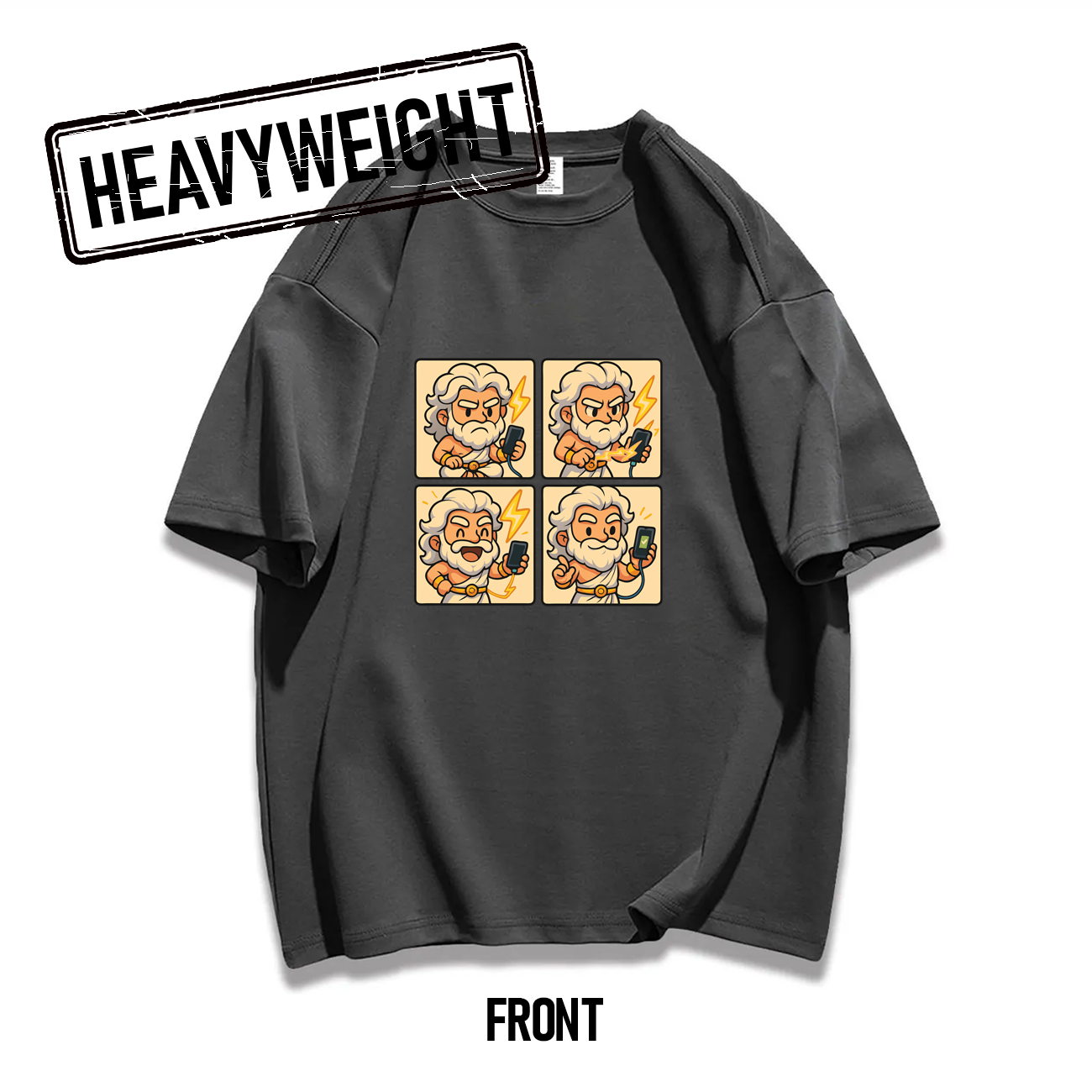 THREADTHIRTY Heavyweight Tee – Mystical Remix: Zeus ⚡