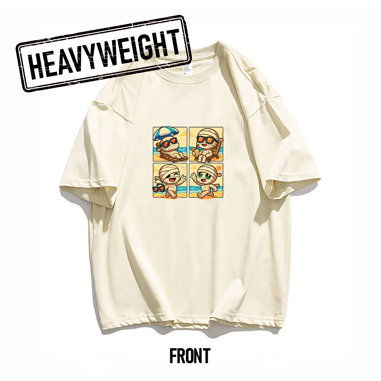THREADTHIRTY Heavyweight Tee β Halloween Series: Beach Mummy ποΈπ§