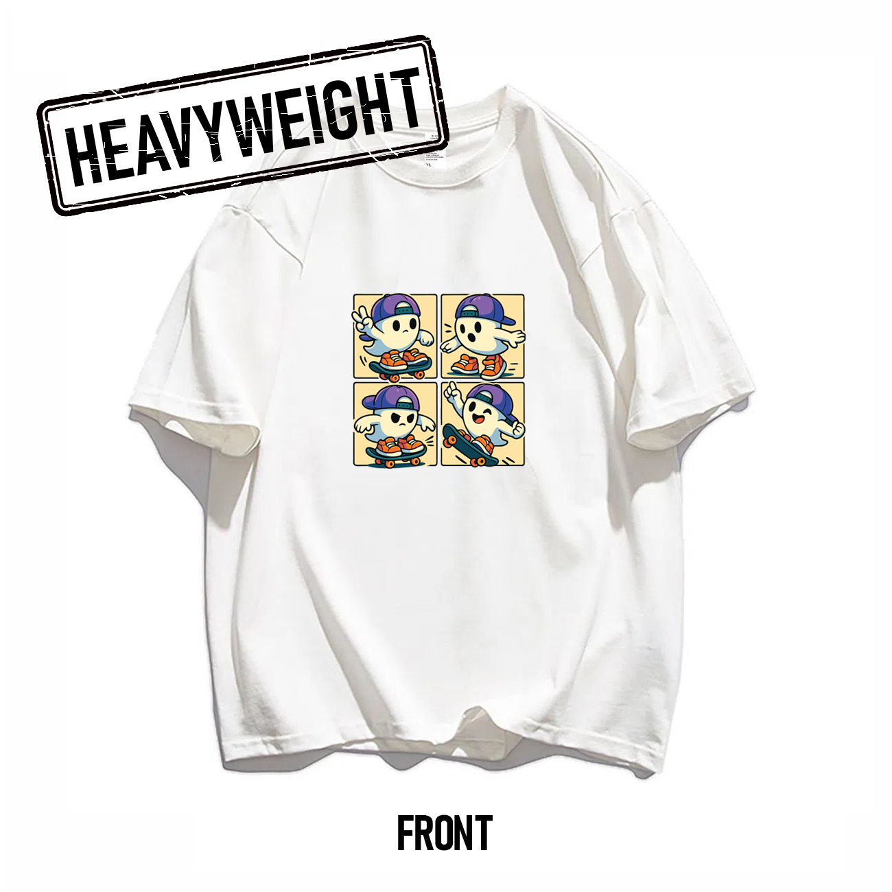 THREADTHIRTY Heavyweight Tee β Halloween Series: Skater Ghost π»πΉ