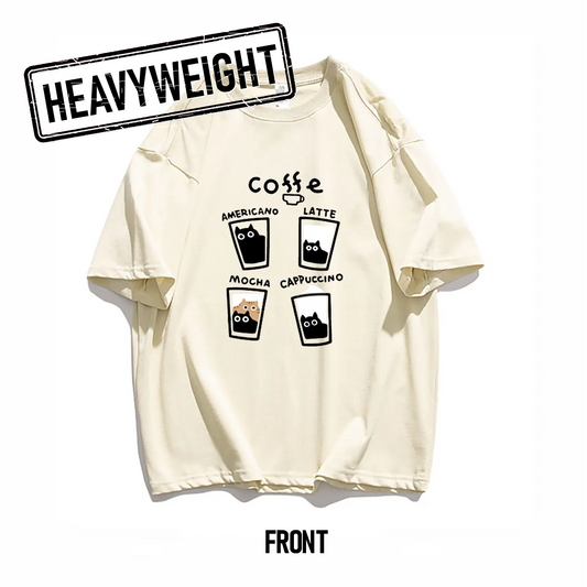 260GSM Coffee Graphic Oversized Tee