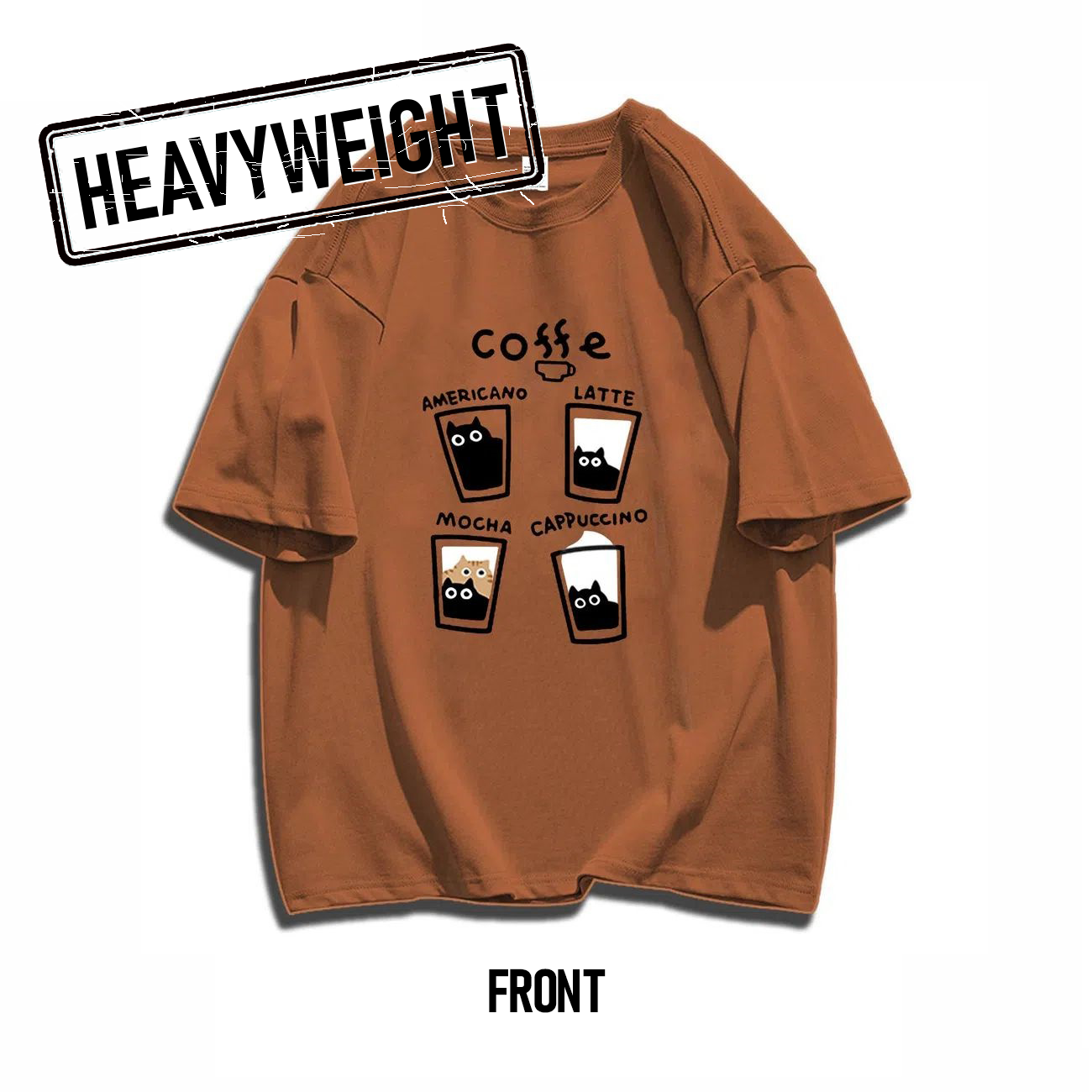 260GSM Coffee Graphic Oversized Tee