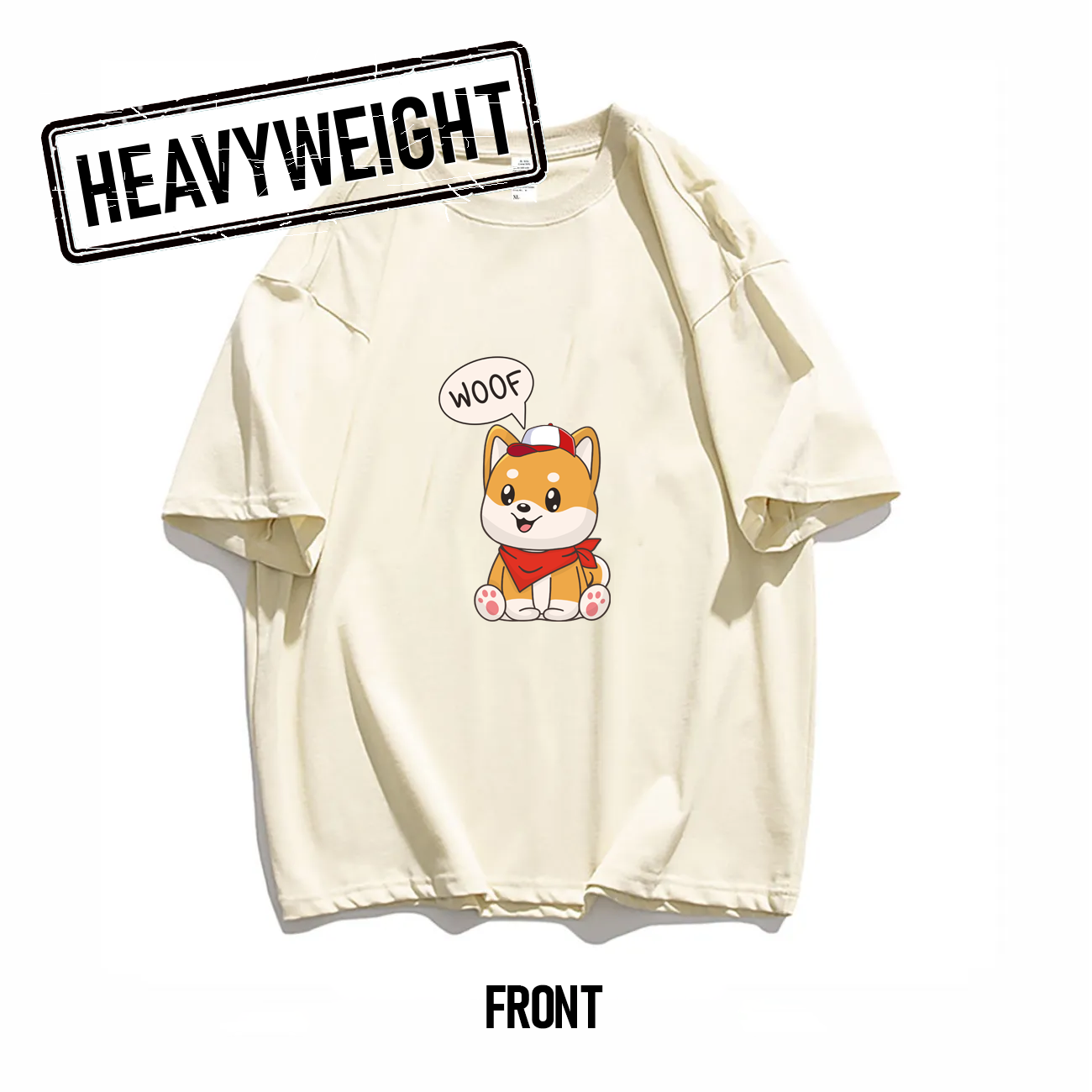 260GSM Shiba Inu Graphic Oversized Tee