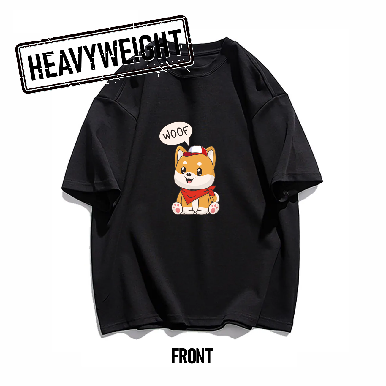 260GSM Shiba Inu Graphic Oversized Tee