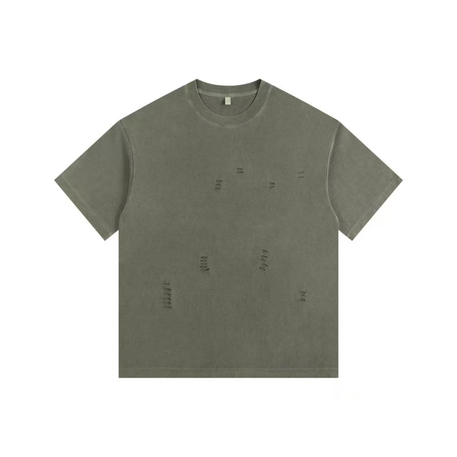 260GSM Distressed Oversized Acid Washed Cotton Tee