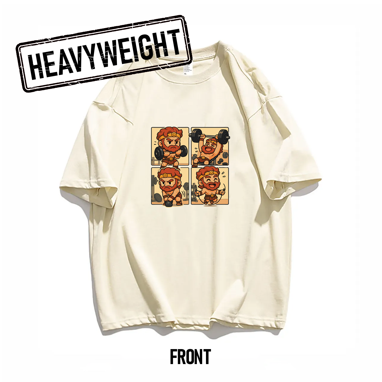 THREADTHIRTY Oversized Heavyweight 260GSM Graphic Cotton Tee Mystical Remix - Hercules