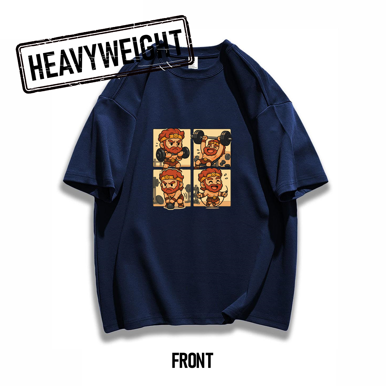 THREADTHIRTY Oversized Heavyweight 260GSM Graphic Cotton Tee Mystical Remix - Hercules