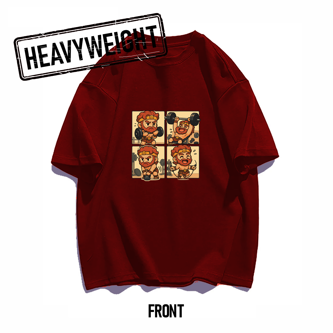 THREADTHIRTY Oversized Heavyweight 260GSM Graphic Cotton Tee Mystical Remix - Hercules