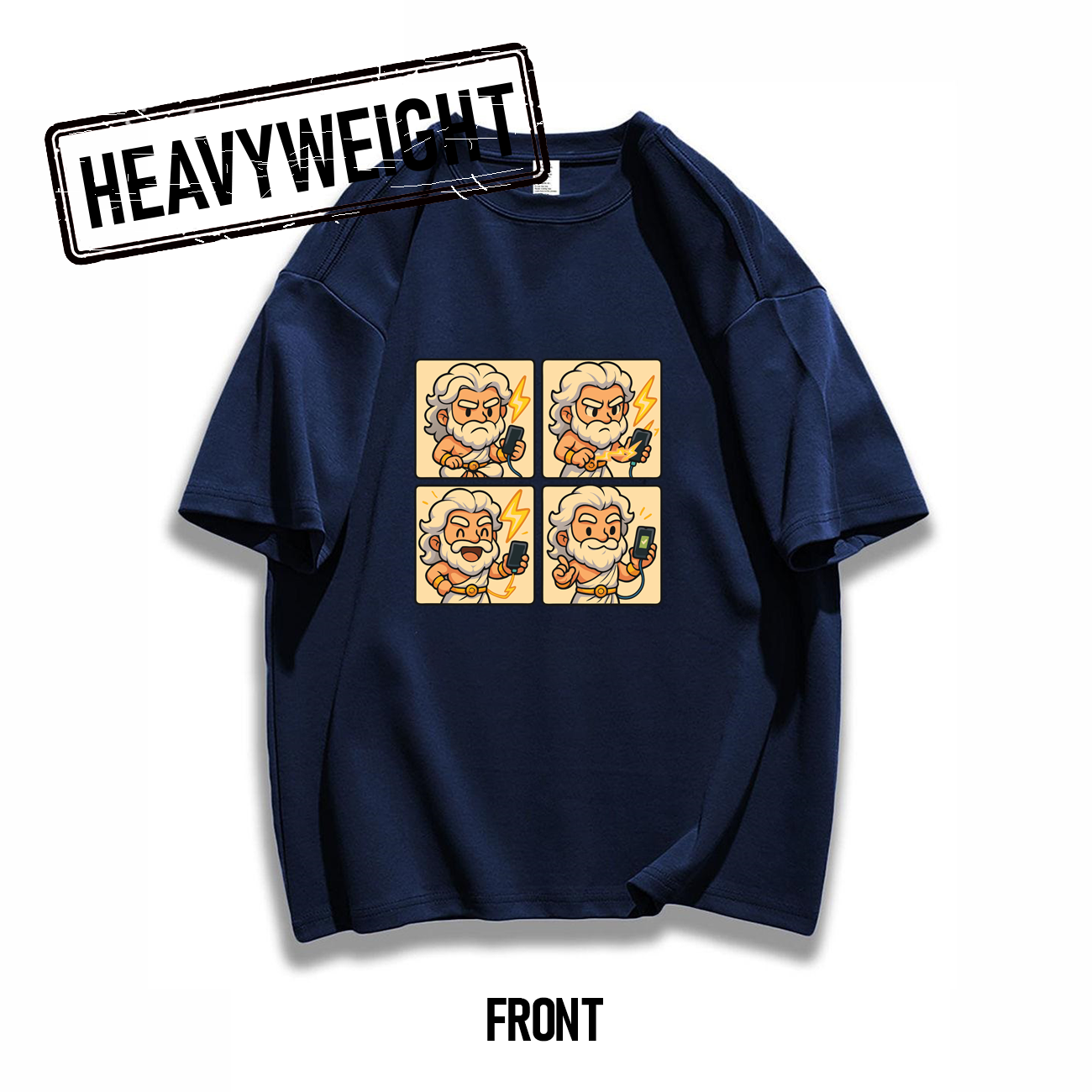 THREADTHIRTY Heavyweight Tee – Mystical Remix: Zeus ⚡