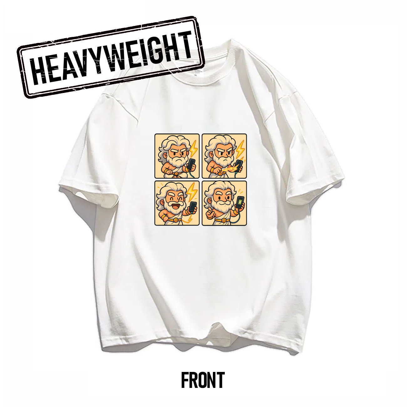 THREADTHIRTY Heavyweight Tee – Mystical Remix: Zeus ⚡
