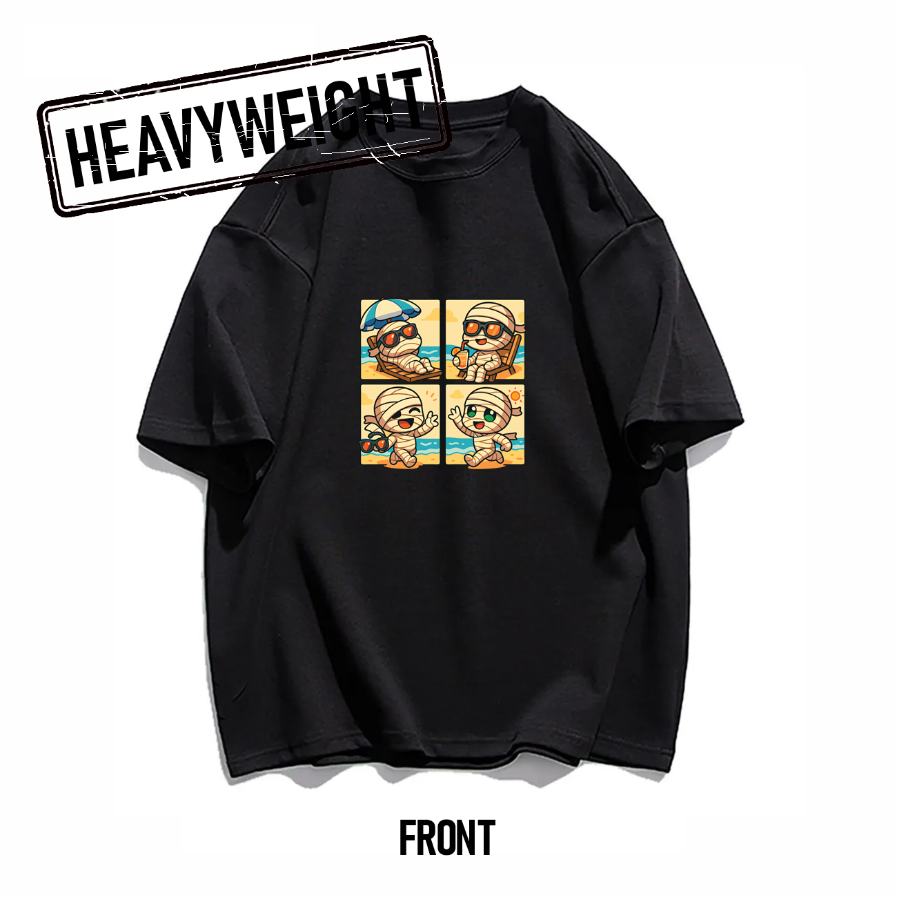 THREADTHIRTY Heavyweight Tee – Halloween Series: Beach Mummy 🏖️🧟