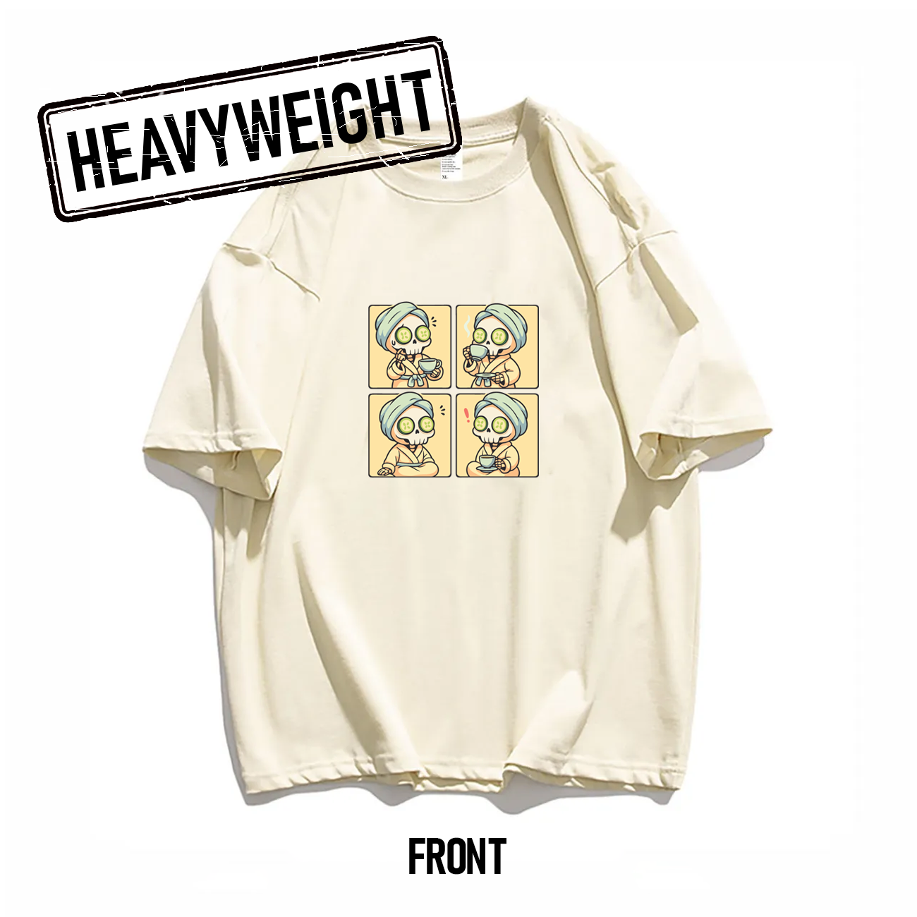 THREADTHIRTY Heavyweight Tee – Halloween Series: Chill Skeleton 💀☕