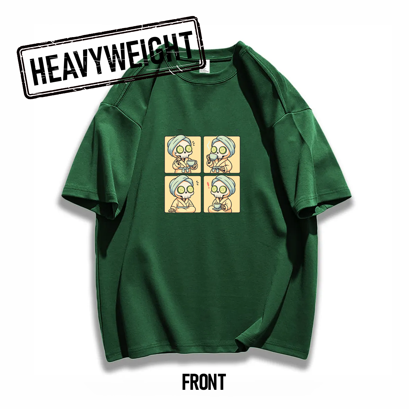 THREADTHIRTY Heavyweight Tee – Halloween Series: Chill Skeleton 💀☕