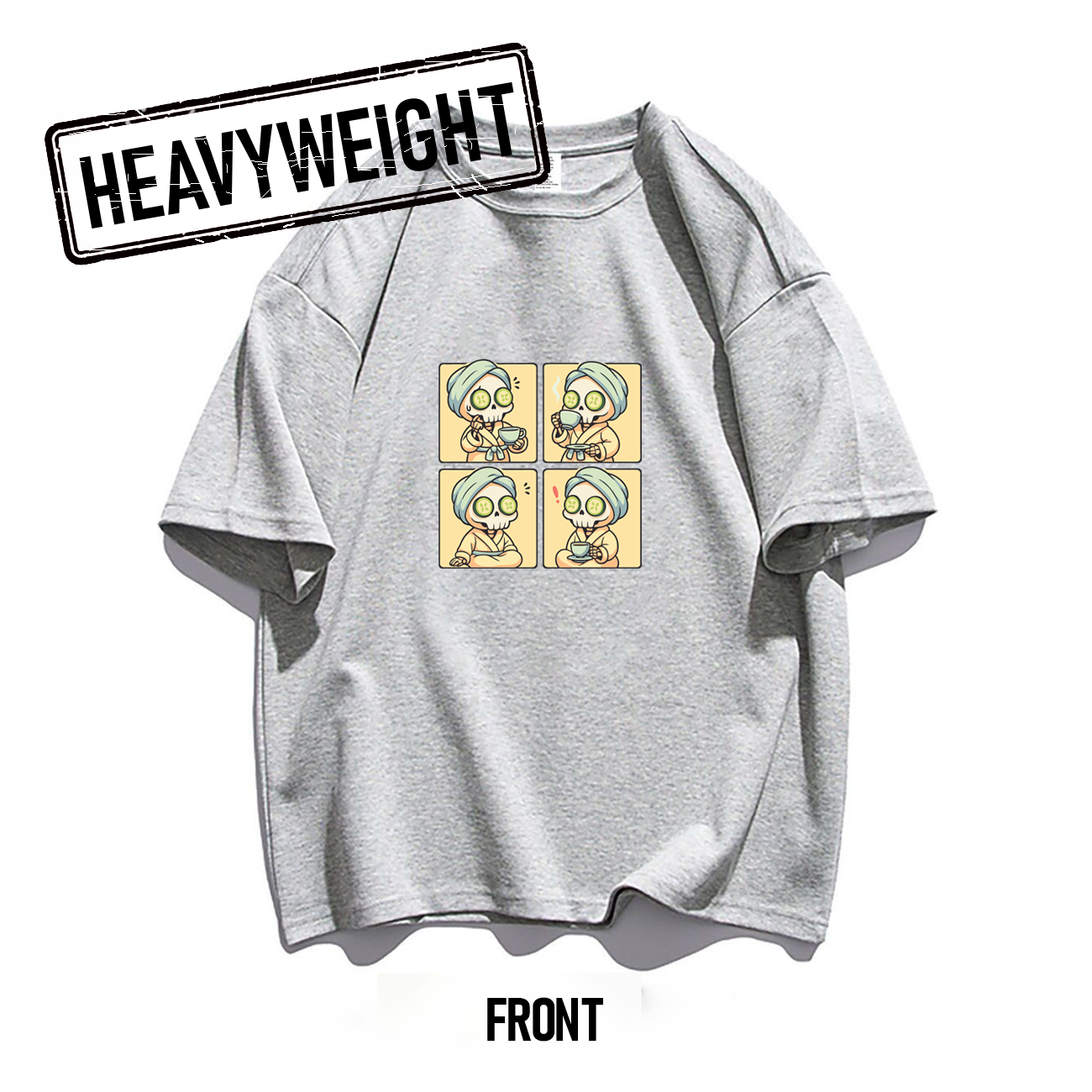 THREADTHIRTY Heavyweight Tee – Halloween Series: Chill Skeleton 💀☕