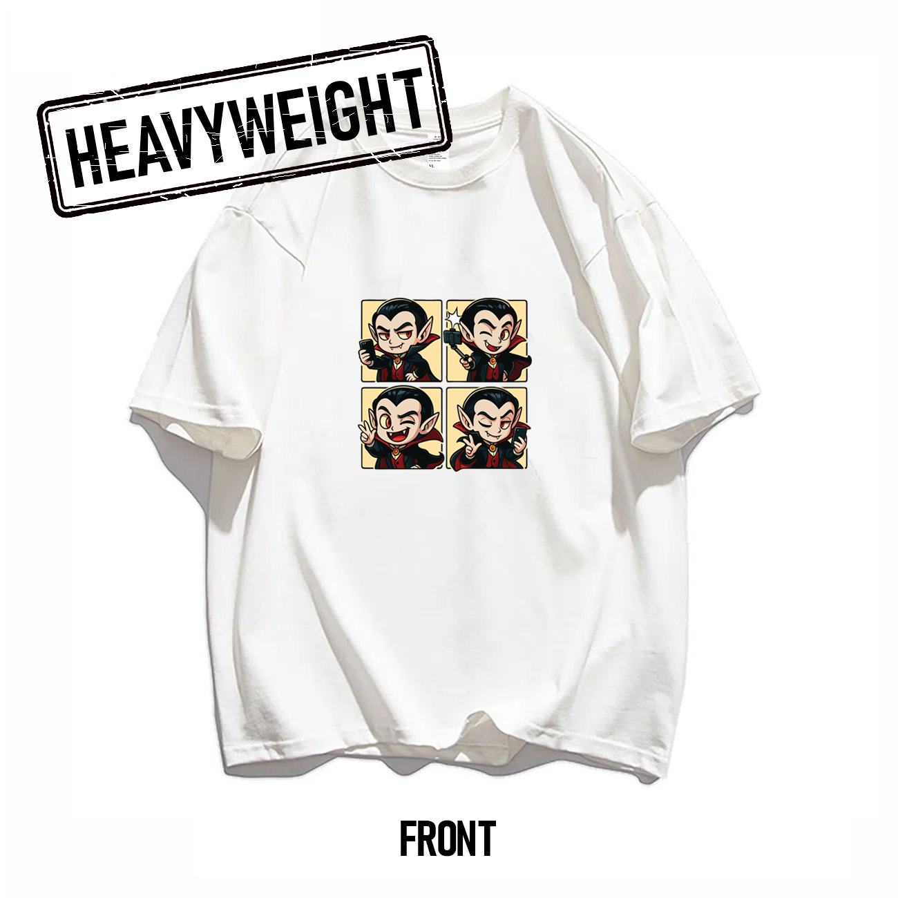 THREADTHIRTY Heavyweight Tee – Halloween Series: Selfie Vampire 📸🧛