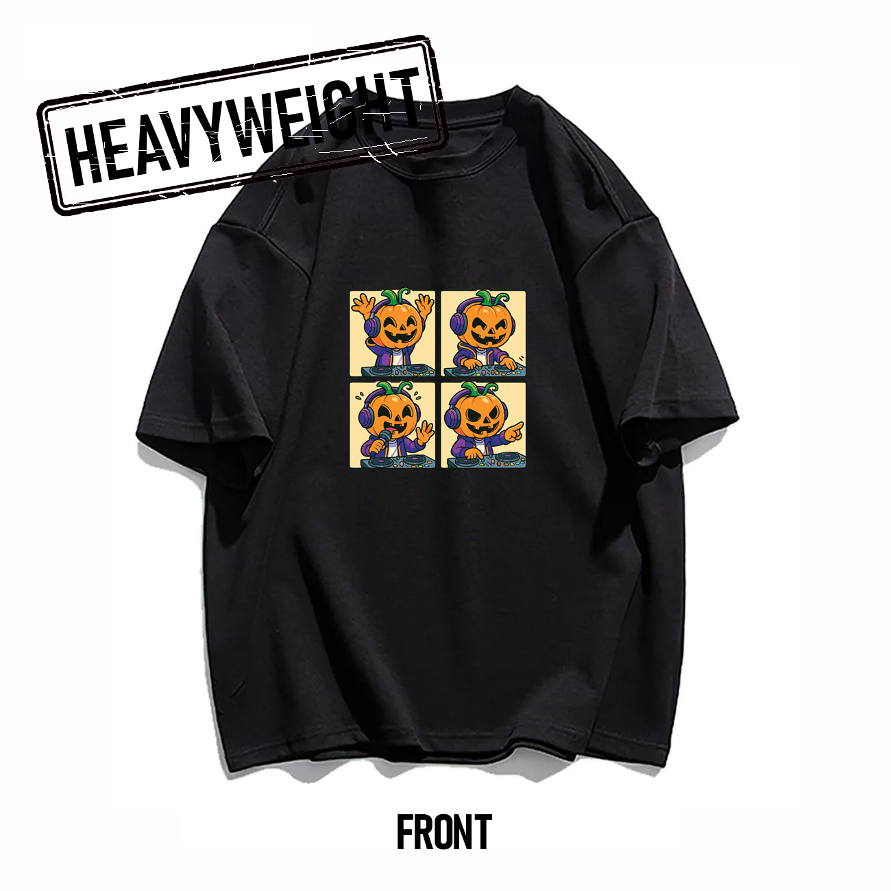 THREADTHIRTY Heavyweight Tee – Halloween Series: DJ Pumpkin 🎧🎃